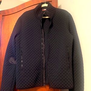 Men Prada Sport Black Waffle Stitched Zip Front Jacket